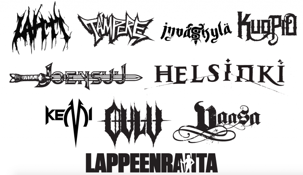 Logotipo de cada cidade do Capital of Metal