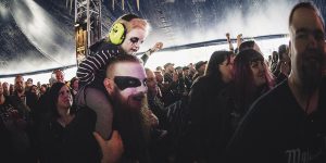 Família unida em show de Heavy Metal na Finlândia.