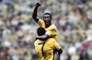 Pelé e Jairzinho na copa de 1970.